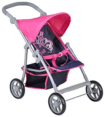 Knorrtoys 16825 - Liba, Diadem, Puppenbuggy, blau/rosa
