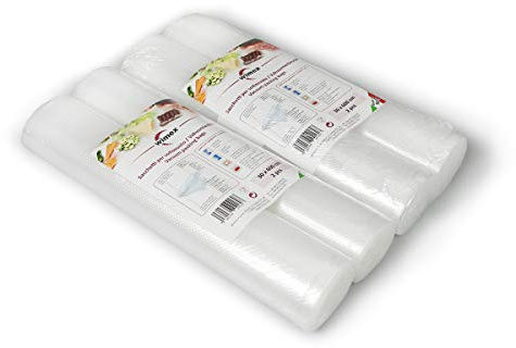 Wimex 4 Vakuumbeutel 30x600cm (24 Meter) | BPA Free | Sous Vide geeignet | stabile Schweißnaht | Für alle Balken Vakuumierer geeignet | Vakuumrollen | Made in Italy