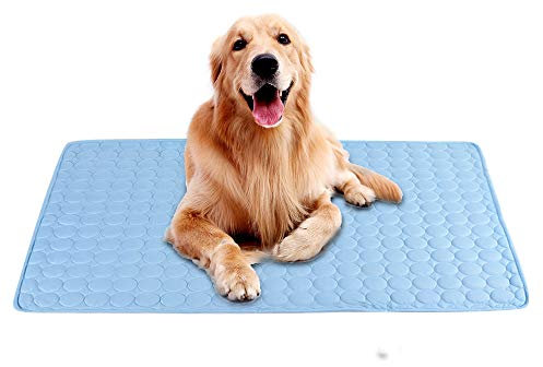 NIBESSER Selbst Kühlende Hundematte Sommer Kühlkissen Einfarbige Kühlmatte Sommerdecke Hundedecke Kühldecke(50 * 40cm, blau)