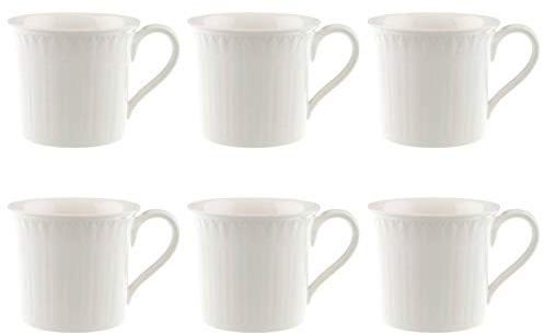 Villeroy & Boch CELLINI Mokka- u Espressoobertasse 100ml 6er Set weiß Porzellan