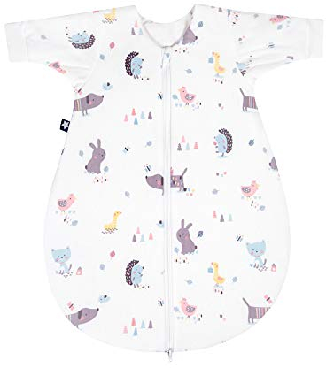 Julius Zöllner Baby Winterschlafsack aus Jersey Baumwolle, Größe 56, Standard 100 by OEKO-TEX, Crazy Animals