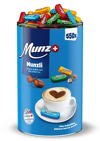 Munz Munzli Schweizer Mini Praliné | Milch | 500 Stück - 2,5kg | Schokoriegel, bekannt für Prügeli & Munzli, perfekt für Kinder, Dose, ideal als Geschenk, für Genießer