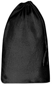 Bronta Mill Plain Natural 100% Cotton Drawstring Stuff Bags | Eco Friendly Storage Pouch | Black - M - 45cm x 30cm
