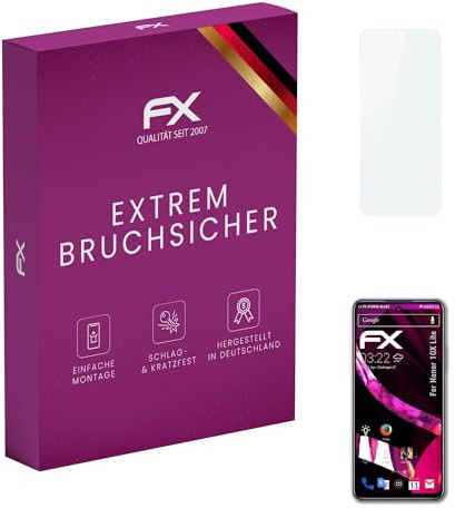 atFoliX Protection Écran Film de verre en plastique compatible avec Honor 10X Lite Verre film protecteur, 9H Hybrid-Glass FX Protection Écran en Verre trempé de plastique
