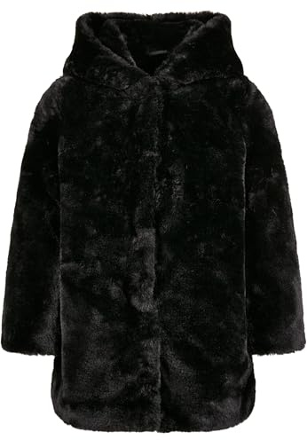 Urban Classics Girls Hooded Teddy Coat Giacca, Nero, 158/164 cm Bambina