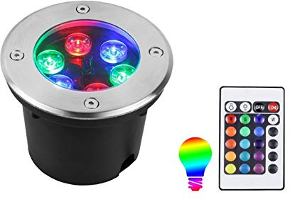 Lampe Jardin Enterré Changement de Couleur Spot Au Sol LED Télécommande IP68 Étanche Spot Led Sous Marin Encastrable Pour Extérieur, Jardin, Sous-marin, Piscine, Terrasse ( Color : 220V , Size : 3W )