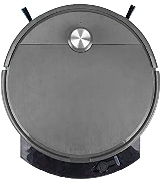 Aspirateur Robot, Aspirateur Multifonction Trois en Un, avec Réservoir d'eau, Télécommande, Plancher en Bois, Sol en Marbre, Couverture Courte en Laine, Nettoyage des Cheveux, Débris (Grey)