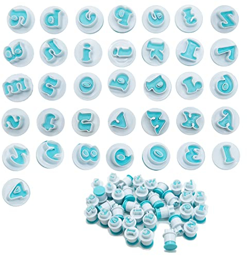 36 Pcs Moldes de Letras, Moldes Cortadores con forma de Alfabeto, Bricolaj eImprimir Galletas Abecedario Molde para Decoración de Tortas, Fondant, Pastel, Niños