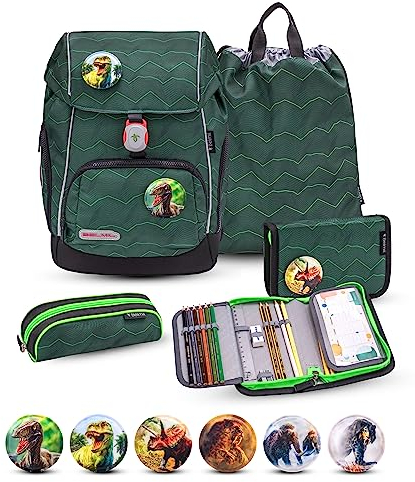 Belmil Premium Comfy Plus ergonomisches Schulranzen Set 5 - teilig, für kleine Kinder/Erstklässler - STAEDTLER, Brustgurt, Hüftgurt, Magnetverschluss (405-73/P/S) (Twist of Lime)