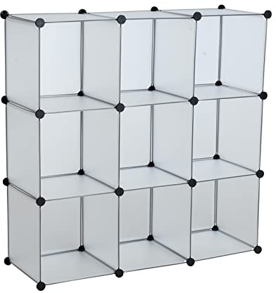 ESTEXO Regalsystem Würfelregal Steckregal 9 Fächer Stufenregal DIY Kunststoff Regal Stecksystem Bücherregal
