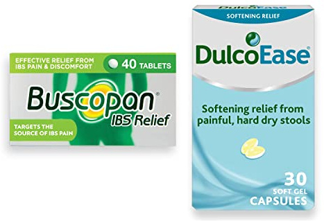 Buscopan IBS and DulcoEase Bundle Pack- Buscopan IBS 40 Tablets Start to Work in 15 Minutes for Relief of IBS Pain and Discomfort and DulcoEase 30 Capsules for The Treatment of Constipation