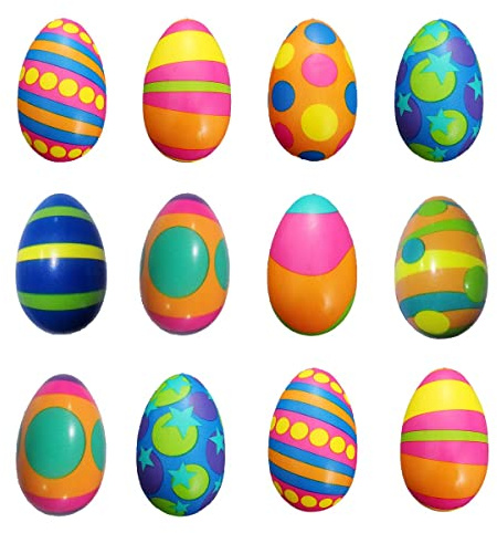 FainFun Oeuf de Paques Anti Stress 12 Pièces Squeeze Ball Mousse, Balle Anti-Stress Pâques pour Adultes et Enfants