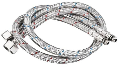 2 Stück Anschlussschlauch Armatur Schlauch G1/2, M10 Verbindungsschlauch Verlängerung Panzerschlauch 60CM Edelstahl Verbindungsschlauch Wasserzulauf-Schläuche Verlängerung für Wasserhahn
