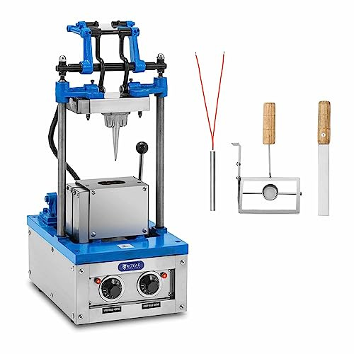 Royal Catering Waffle Iron for Ice Cream Cones 50-60 Waffles/h 74 x 124 mm 2100 W Waffle Iron Ice Cream Cone Maker Ice Cream Cone Machine