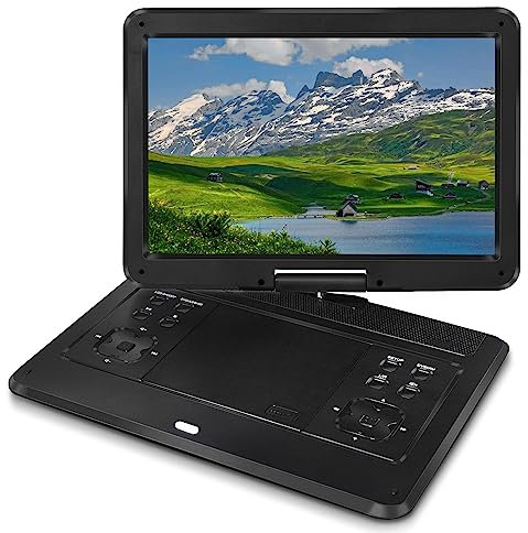 Mobile DVD Hd Supports Playing Multiple Formats Portable Cd Player Video Player Large Screen Can Be Rotated 14.1 Inches,B