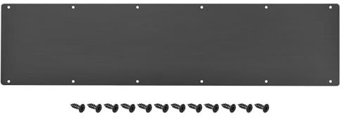 sourcing map Door Kick Plate, 8 x 34 Inches Aluminum Kick Plate Door Plate, 2 mm Thickness, for Exterior Front Door or Back Door, Black