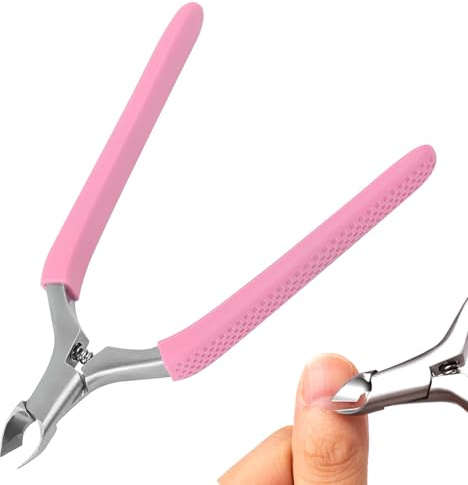 C12rtive Pinza per cuticole professionali 3/4, pinza per cuticole estremamente affilata, manico in silicone antiscivolo in acciaio inox, tagliacuticole per la cura delle unghie, pedicure, manicure,