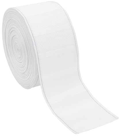 BENECREAT 15m/16 Yards Weißes Vorhangband, 73 mm Faltenband Für Vorhänge, Polyester-Faltenband Für Vorhänge, DIY-Faltenband Für Vorhänge Und Gardinenhaken