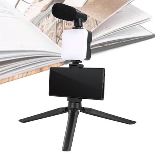Tewzafiya Telefonhållare med ljus, selfie-ljus för telefon | Telefon Selfie Stick | LED Stabil Telefon Selfie Stativ Hållare, Bärbar Stativhållare