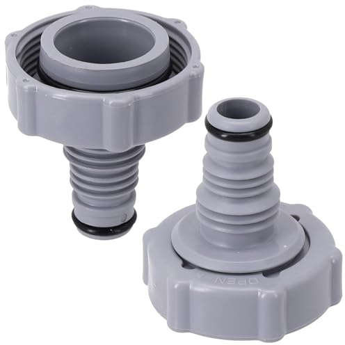 YJSDDNTY 2pcs P6H1419 Ablassventil,Entwässerungsadapter zum Ablassen von Poolschlauch-Adapterschlauch-Ablassventil-Anschluss (grau Ø 32 mm)