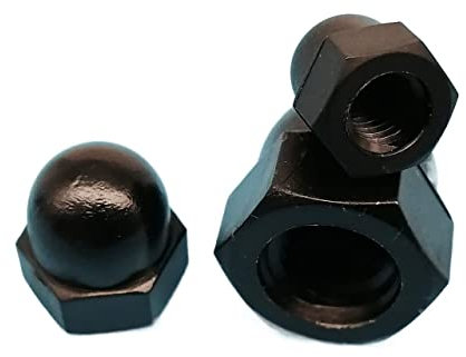 5/10/50 Stück M3 M4 M5 M6 M8 M10 M12 M14 M16 Schwarz Weiß Nylon Kunststoff Sechskant Sechskant Hutmutter Kappe Dekorative Abdeckung Hutmuttern(Black,50pcs M4)