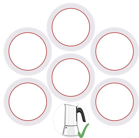 Sealing Gasket for Bialetti Venus Induction 10 Cups Stovetop Espresso Maker | [UPGRADED] (15.5Oz 460ML) 6 PCS Replacement Seal Ring for Bialetti Venus Kitty Musa Class Stainless Steel Stovetop Coffee Pot