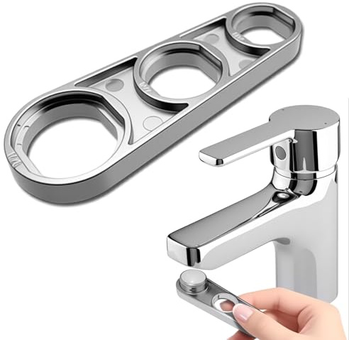 Faucet Aerator Replacement Kit: 4-Pack Tap Aerators with Wrench Tool M16 M18 M20 M22 M24 M28, 6-in-1 Water Saver Nozzle Key for Bathroom Kitchen Sink (External Thread)