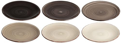Cookinglife Assiettes de petit-déjeuner Delice gris, 6 pièces, Ø 19 cm, compatible lave-vaisselle et micro-ondes