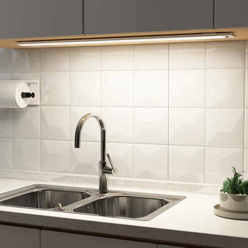 SOAIY Led Lampe Dimmable de Placard 80cm, Applique Murale sans Fil avec Détecteur de Mouvement Interieur, Réglette Led Rechargeable sous Meuble Cuisine à 3 Modes d'Eclairage