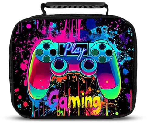 Gamer Lunch Box For Boys,Brainrot Packed Lunch, Large Capacity 3D Gaming Controller Video Game Insulated Lunch Bag Boys, Portable Reusable Waterproof & Leakproof Gamer Cooler Bag For Travel Picnic