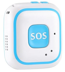 Bouton SOS GSM GPRS GPS for Personnes âgées, Alarme d'urgence V28, Suivi en Temps réel, Conversation bidirectionnelle, Soins aux(Blue)