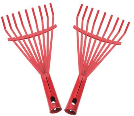 BCOATH 2 pièces Râteau à Gazon Large Acier pour Jardin et Pelouse Tête Large Dents pour Collecte des Outil Robuste pour Entretien Extérieur