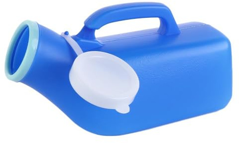Car Mobile Toilet Spill Proof Portable Urinal Storage Urinary Bottle Unisex Plastic Urinal Toilet Aid Journey Travel(Men Blue)