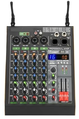 Mesa De Mezclas Dj Mezclador De Audio Profesional Con Micrófono Inalámbrico, Karaoke Bluetooth USB Y Altavoces