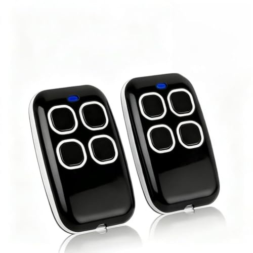2 Télécommande Portail Universelle 4 en 1, télécommande Rolling Code Universel multifréquence de 280 à 868 MHz. Radiocommande Portail programmable Version Mise à Jour avec liste de compatibilité Blanc