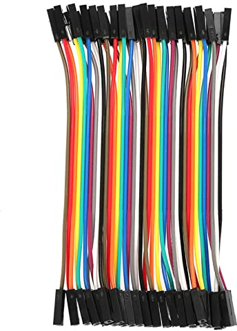 HERCHR 10cm Breadboard Jumper Wires Assorted Kit Jumper Cables 40pin M to F MtoM FtoF Flat Ribbon Cables for Breadboard