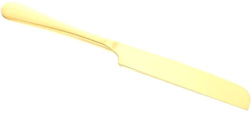 KALLORY Stainless Steel Bread Knife and Cake Cutter, Serrated Toast Slicer with Gold Handle, Multipurpose Kitchen Cutting Tool for Baking and Serving