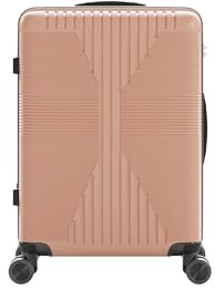 20 Inch Carry-On Suitcase, Rose Gold PP Hardside Luggage with Spinner Wheels and Combination Lock, Lightweight Travel Trolley Case