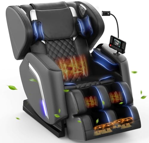 NAGLIFOR Poltrona Massaggiante,Poltrona Reclinabile con Massaggio Completo a 14 Rulli, 9 Airbag, Riscaldamento Gambe e vita,Massaggio ai Piedi, Controllo Tramite Smartphone,Altoparlante Bluetooth