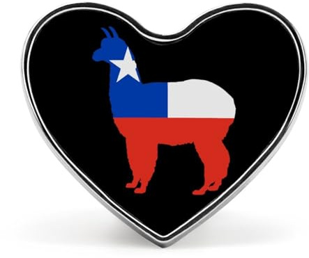 Broche de alpaca con la bandera chilena, insignia en forma de corazón, botón, corbata, solapa, mochila, decoración para hombres y mujeres.