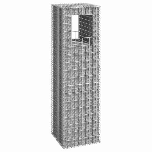 sephironlbb Colonna a gabbione in ferro, 50 x 50 x 180 cm, con griglia a maglie da 3,5 mm, sezione trasversale per giardino, terrazza, protezione da sguardi indiscreti e delimitazione, stabile