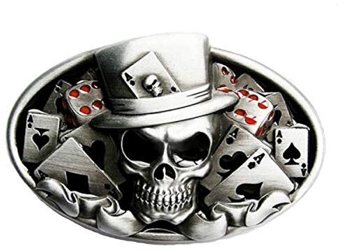 Piratenladen Buckle Totenkopf, Skull, Poker, Würfel - Gürtelschnalle