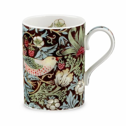 Portmeirion Strawberry Thief - Taza (Porcelana de Ceniza de Hueso, 0,35 L)