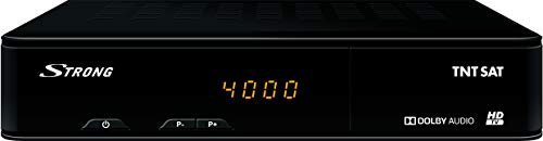 STRONG SRT 7404 Décodeur Satellite + Carte TNTSAT, Canal Plus Ready, Terminal de réception HD avec Tuner TNT et Lecteur de Carte Viaccess (Compatible avec Prise Allume Cigare 12 V) Noir