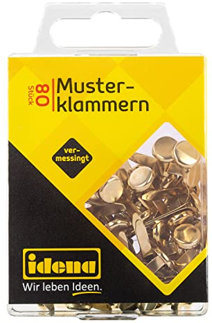 Idena 334031 - Musterklammern, 80 Stück, vermessingt