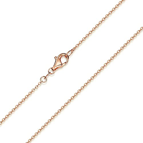 MATERIA Rosegold Ankerkette 925 Sterling Silber - 1,2mm Halskette silber in 30 40 45 50 60 70 80cm verfügbar #K53, Länge Halskette:40 cm