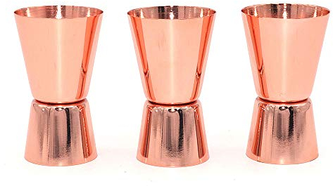 DollaTek 3pcs 15mL/30ml en Acier Inoxydable Cocktail Jigger Cup Liqueur À Mesurer Tasse Droite Cylindrique Barman Boisson Mélangeuse Barre De Fête Bartending Outils - Or Rose