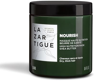 LAZARTIGUE NOURISH Maske für dickes, trockenes & grobes Haar, tiefenpflegende Behandlung mit Kokosöl & Sheabutter für intensive Hydratation, Frizz Control & Shine Vegan, 92% natürliche Inhaltsstoffe,