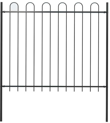 vidaXL Clôture de Jardin BOXTEL avec Arceau supérieur en Acier 170 x 150 cm Noir