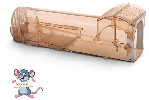 KEPLIN Mausefalle Lebend - Die tierfreundliche Lebendfalle Rattenfalle - Mäuse einfach fangen (1pk, Braun)